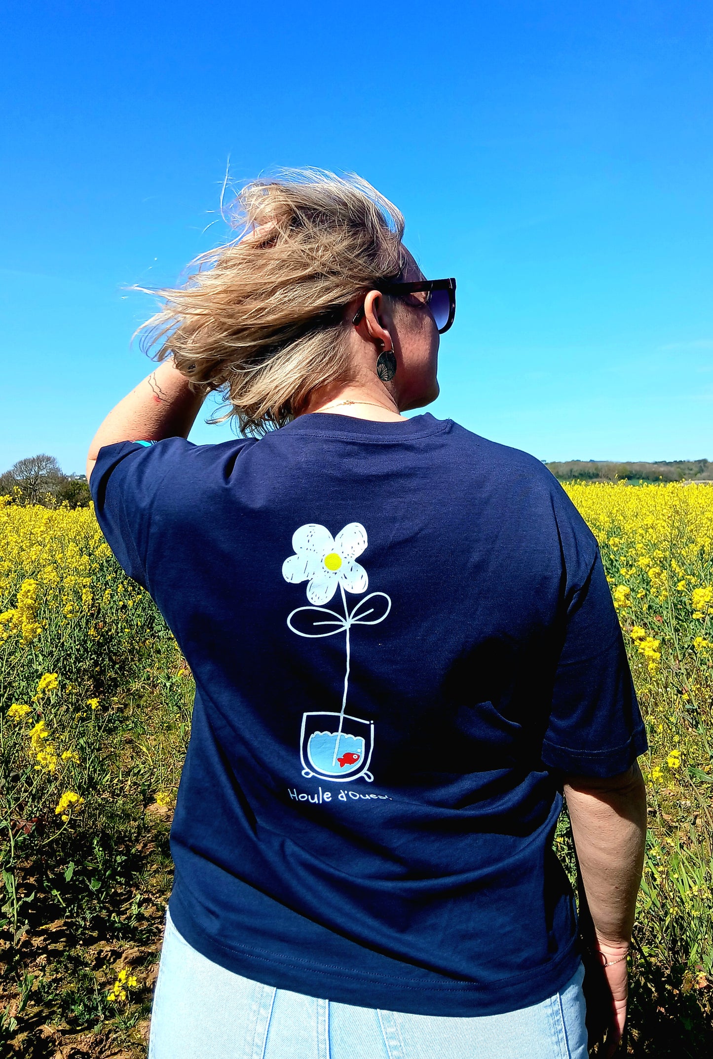 T-shirt oversize "Fish flower"